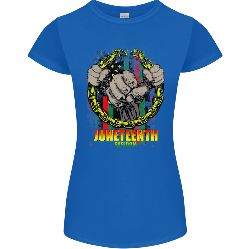 Juneteenth Black Lives Matter History Womens Petite Cut T-Shirt Royal Blue