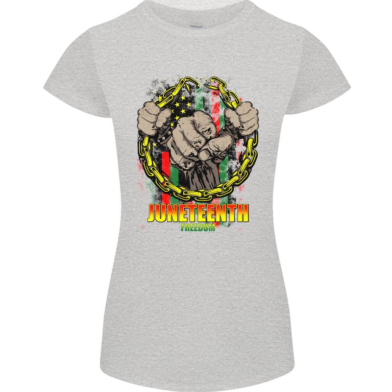 Juneteenth Black Lives Matter History Womens Petite Cut T-Shirt Sports Grey