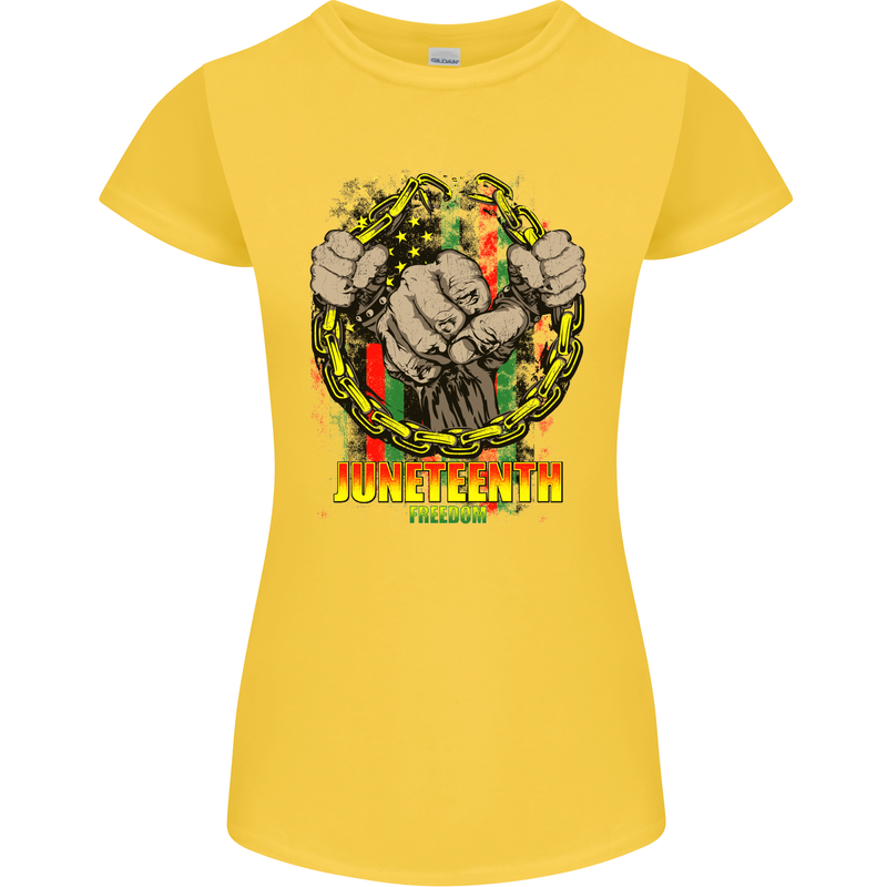 Juneteenth Black Lives Matter History Womens Petite Cut T-Shirt Yellow