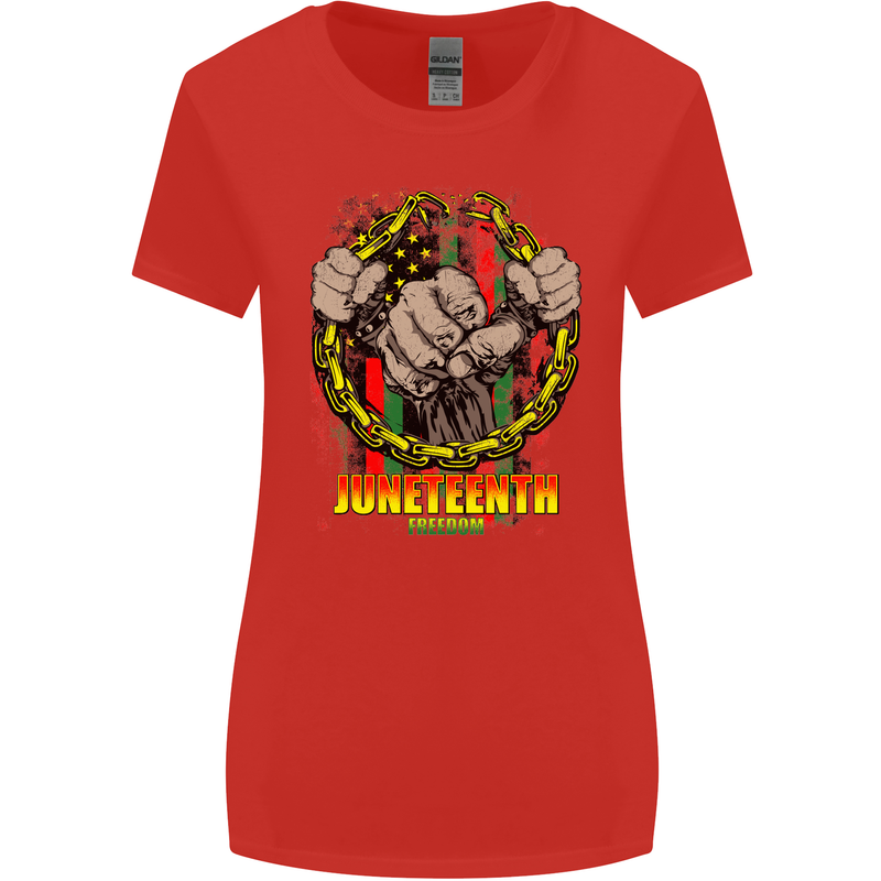 Juneteenth Black Lives Matter History Womens Wider Cut T-Shirt Red