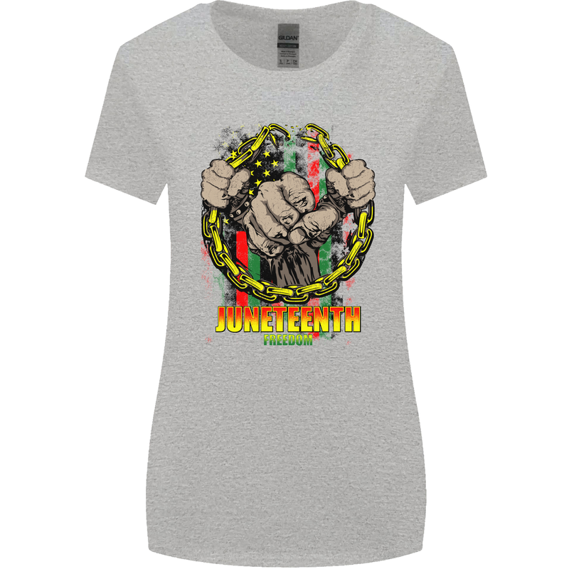 Juneteenth Black Lives Matter History Womens Wider Cut T-Shirt Sports Grey