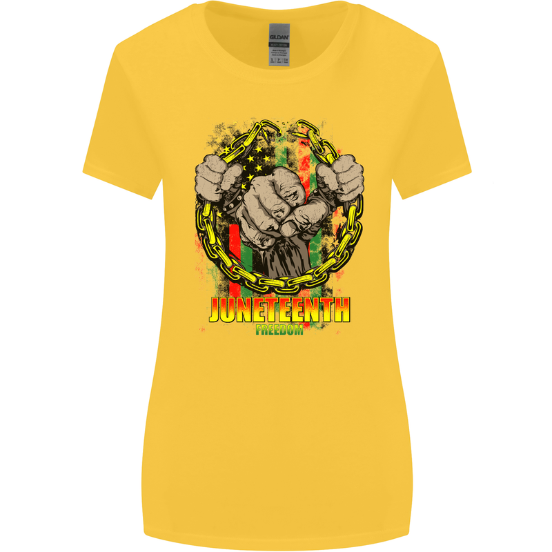 Juneteenth Black Lives Matter History Womens Wider Cut T-Shirt Yellow