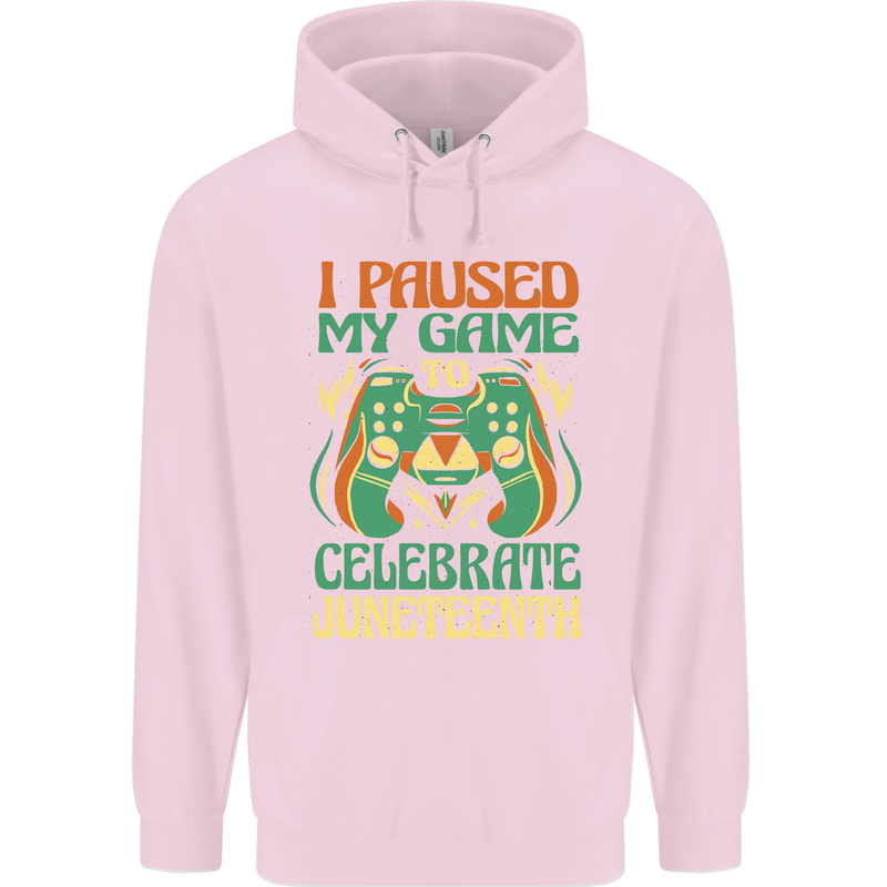 Juneteenth Gamer Gaming Video Games Childrens Kids Hoodie Light Pink