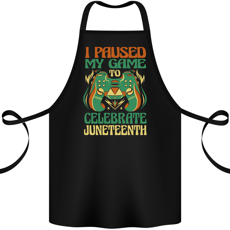 Juneteenth Gamer Gaming Video Games Cotton Apron 100% Organic Black