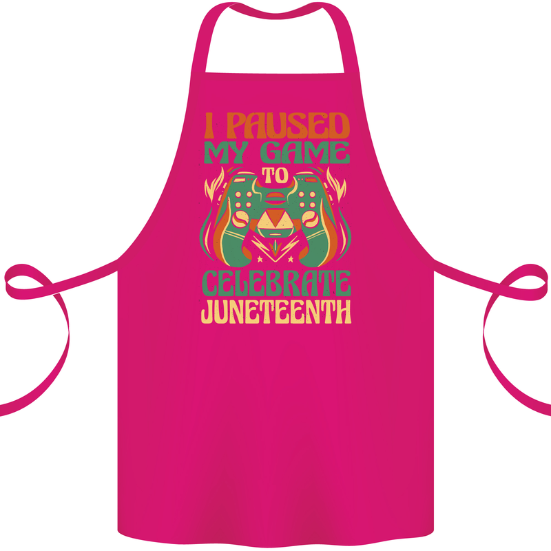 Juneteenth Gamer Gaming Video Games Cotton Apron 100% Organic Pink