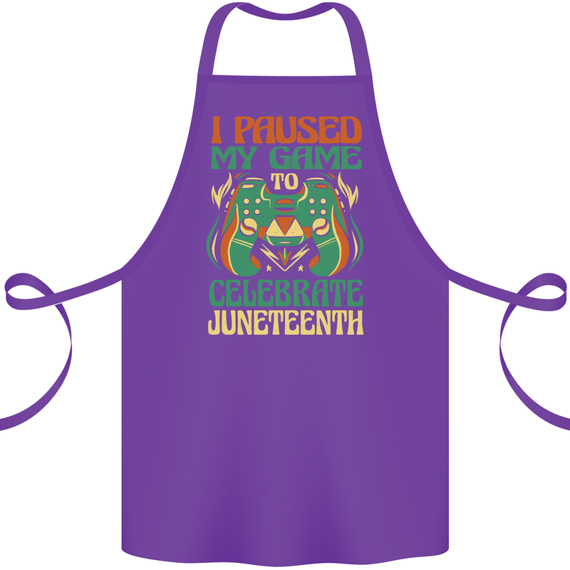 Juneteenth Gamer Gaming Video Games Cotton Apron 100% Organic Purple
