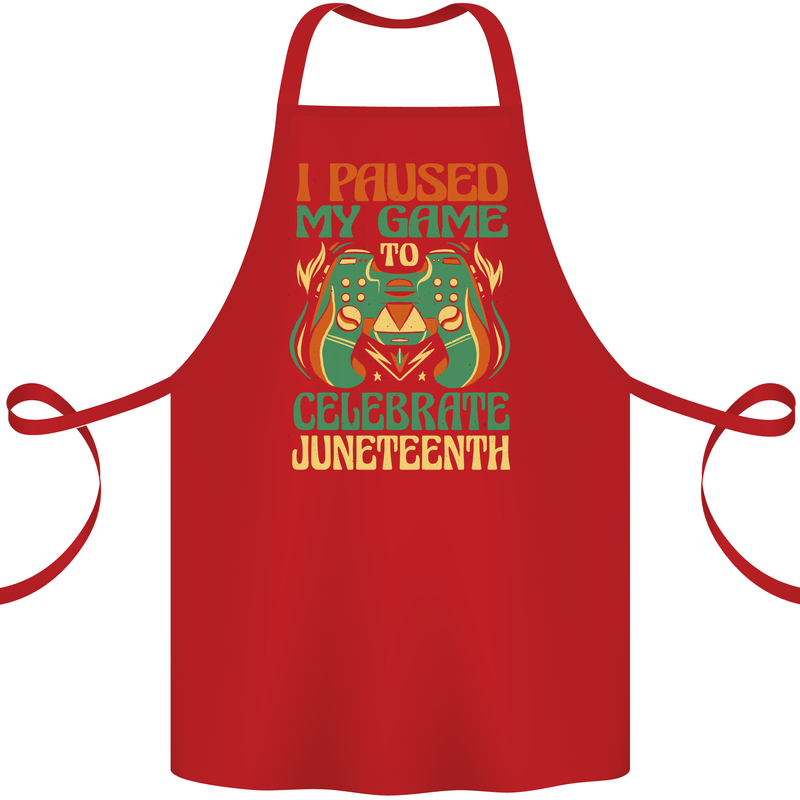 Juneteenth Gamer Gaming Video Games Cotton Apron 100% Organic Red