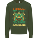 Juneteenth Gamer Gaming Video Games Kids Sweatshirt Jumper Forest Green