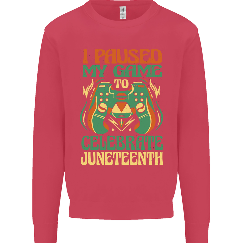 Juneteenth Gamer Gaming Video Games Kids Sweatshirt Jumper Heliconia