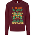 Juneteenth Gamer Gaming Video Games Kids Sweatshirt Jumper Maroon