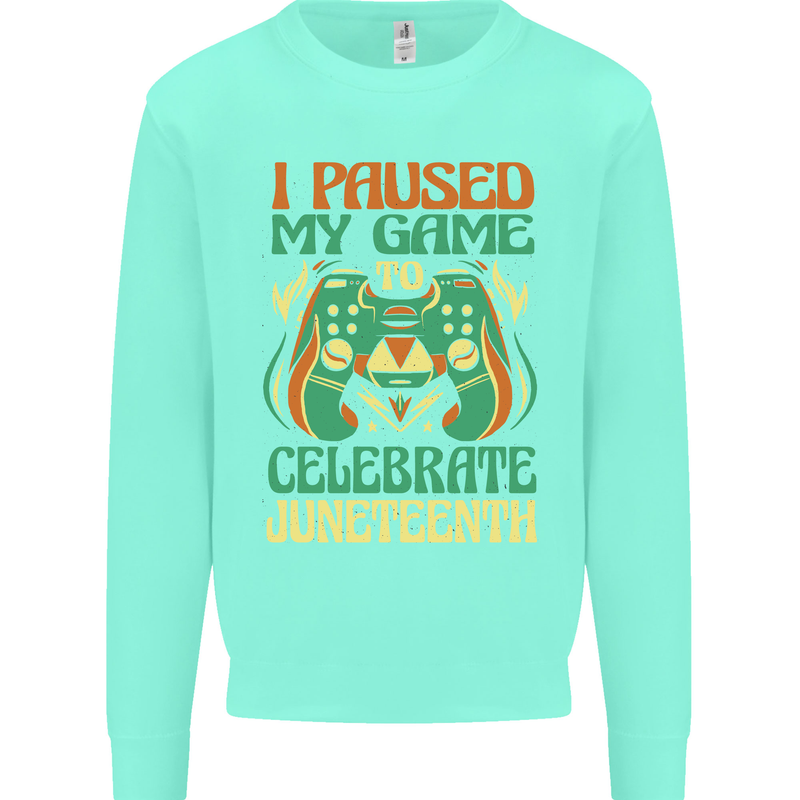 Juneteenth Gamer Gaming Video Games Kids Sweatshirt Jumper Peppermint