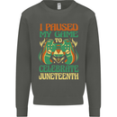 Juneteenth Gamer Gaming Video Games Kids Sweatshirt Jumper Storm Grey