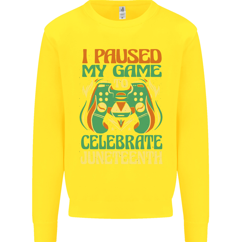 Juneteenth Gamer Gaming Video Games Kids Sweatshirt Jumper Yellow