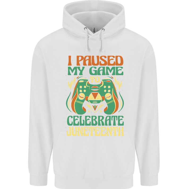 Juneteenth Gamer Gaming Video Games Mens 80% Cotton Hoodie White
