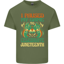 Juneteenth Gamer Gaming Video Games Mens Cotton T-Shirt Tee Top Military Green
