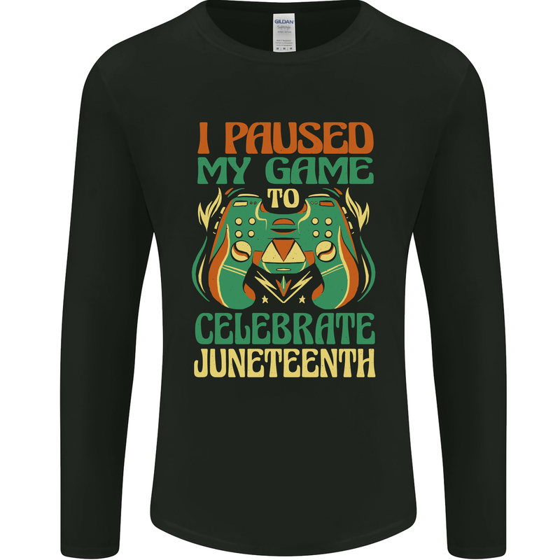 Juneteenth Gamer Gaming Video Games Mens Long Sleeve T-Shirt Black