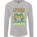 Juneteenth Gamer Gaming Video Games Mens Long Sleeve T-Shirt Sports Grey