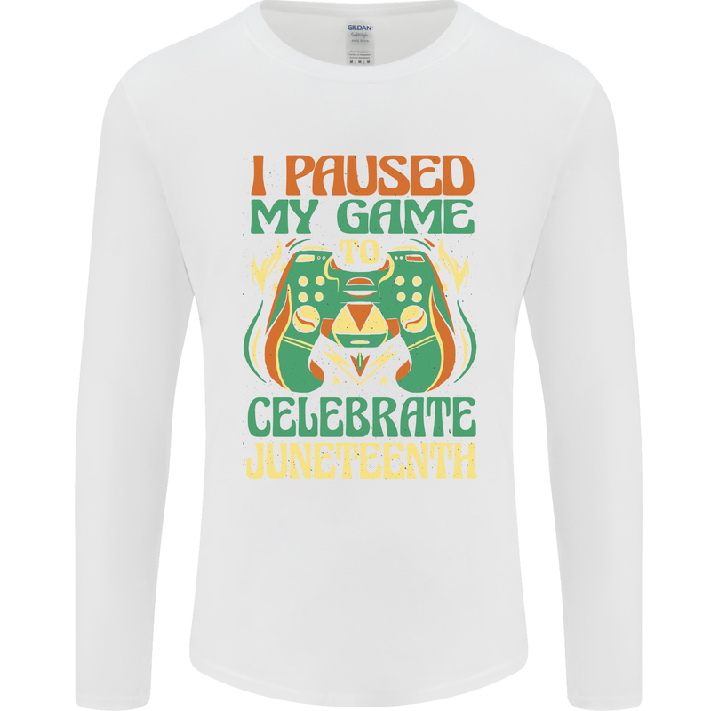 Juneteenth Gamer Gaming Video Games Mens Long Sleeve T-Shirt White