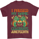 Juneteenth Gamer Gaming Video Games Mens T-Shirt 100% Cotton Maroon