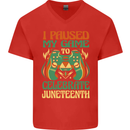 Juneteenth Gamer Gaming Video Games Mens V-Neck Cotton T-Shirt Red