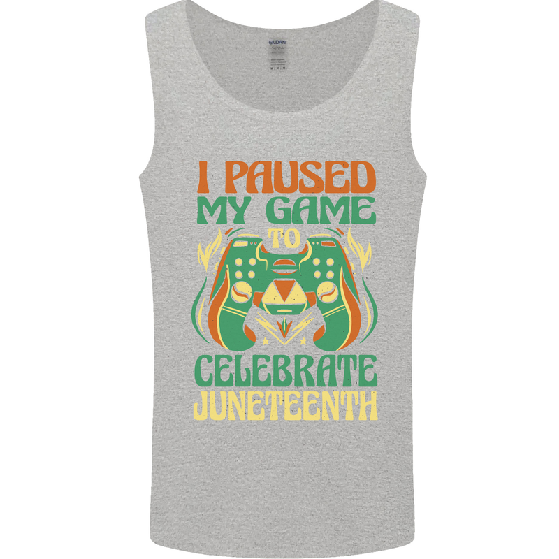 Juneteenth Gamer Gaming Video Games Mens Vest Tank Top Sports Grey