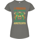 Juneteenth Gamer Gaming Video Games Womens Petite Cut T-Shirt Charcoal