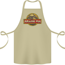 Jurassic Pug Funny Dog Movie Parody Cotton Apron 100% Organic Khaki