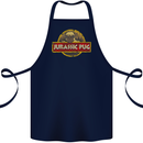 Jurassic Pug Funny Dog Movie Parody Cotton Apron 100% Organic Navy Blue