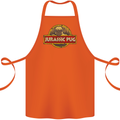 Jurassic Pug Funny Dog Movie Parody Cotton Apron 100% Organic Orange