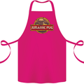 Jurassic Pug Funny Dog Movie Parody Cotton Apron 100% Organic Pink