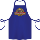 Jurassic Pug Funny Dog Movie Parody Cotton Apron 100% Organic Royal Blue