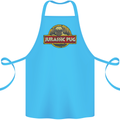 Jurassic Pug Funny Dog Movie Parody Cotton Apron 100% Organic Turquoise