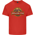 Jurassic Pug Funny Dog Movie Parody Mens Cotton T-Shirt Tee Top Red