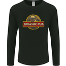 Jurassic Pug Funny Dog Movie Parody Mens Long Sleeve T-Shirt Black