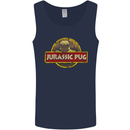 Jurassic Pug Funny Dog Movie Parody Mens Vest Tank Top Navy Blue