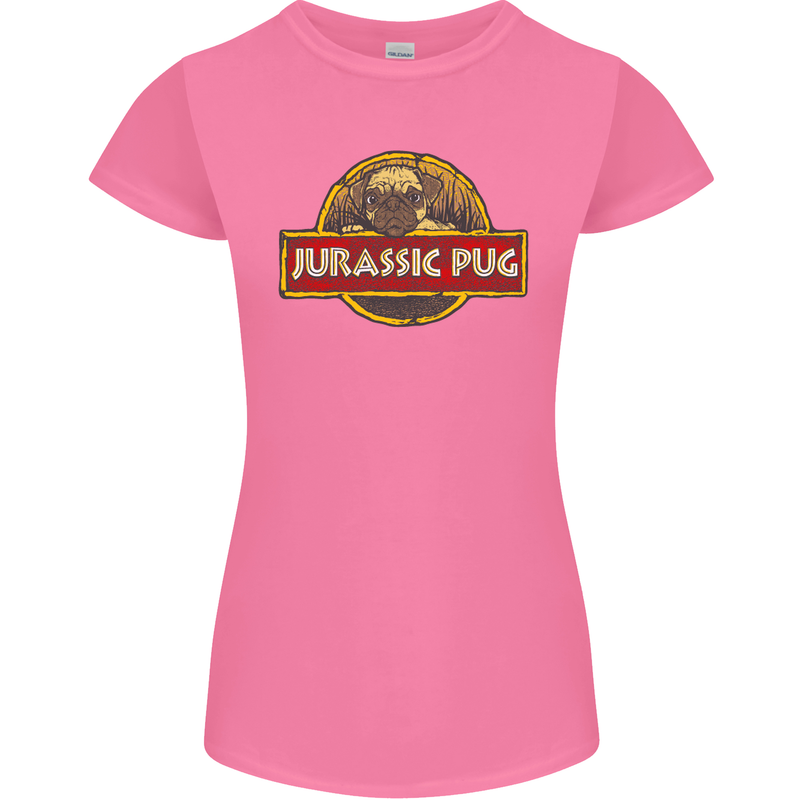 Jurassic Pug Funny Dog Movie Parody Womens Petite Cut T-Shirt Azalea