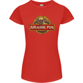 Jurassic Pug Funny Dog Movie Parody Womens Petite Cut T-Shirt Red