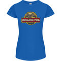 Jurassic Pug Funny Dog Movie Parody Womens Petite Cut T-Shirt Royal Blue