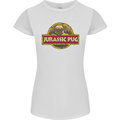 Jurassic Pug Funny Dog Movie Parody Womens Petite Cut T-Shirt White