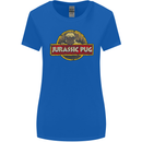 Jurassic Pug Funny Dog Movie Parody Womens Wider Cut T-Shirt Royal Blue