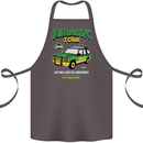 Jurassic Tour Funny Dinosaur T-Rex Cotton Apron 100% Organic Dark Grey