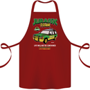 Jurassic Tour Funny Dinosaur T-Rex Cotton Apron 100% Organic Maroon