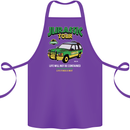 Jurassic Tour Funny Dinosaur T-Rex Cotton Apron 100% Organic Purple