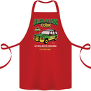 Jurassic Tour Funny Dinosaur T-Rex Cotton Apron 100% Organic Red