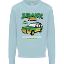 Jurassic Tour Funny Dinosaur T-Rex Kids Sweatshirt Jumper Light Blue