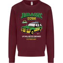 Jurassic Tour Funny Dinosaur T-Rex Kids Sweatshirt Jumper Maroon