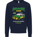 Jurassic Tour Funny Dinosaur T-Rex Kids Sweatshirt Jumper Navy Blue