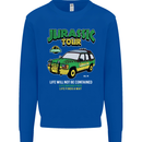 Jurassic Tour Funny Dinosaur T-Rex Kids Sweatshirt Jumper Royal Blue