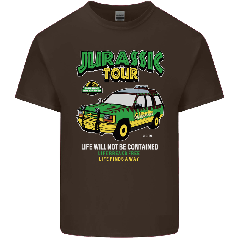 Jurassic Tour Funny Dinosaur T-Rex Kids T-Shirt Childrens Chocolate