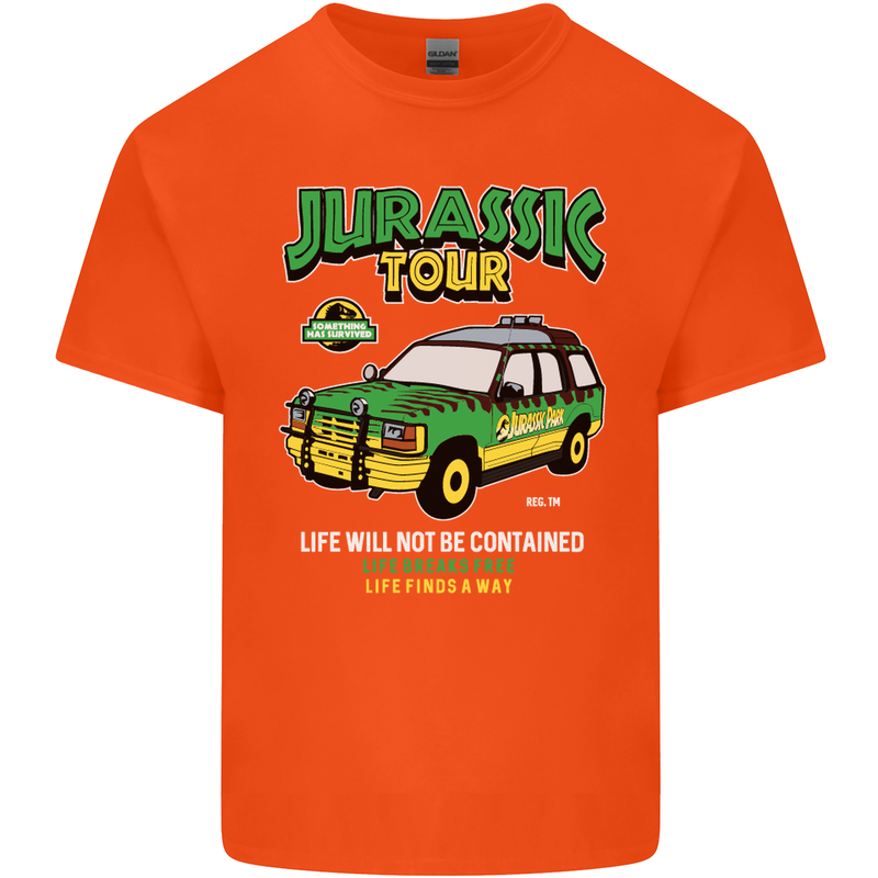 Jurassic Tour Funny Dinosaur T-Rex Kids T-Shirt Childrens Orange